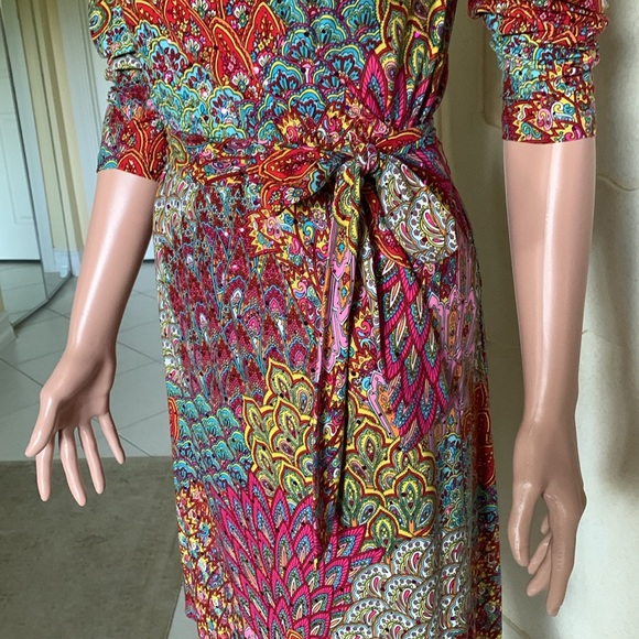 Elyssa Suzanne printed with sequins wrap dress - Picture 3 of 7